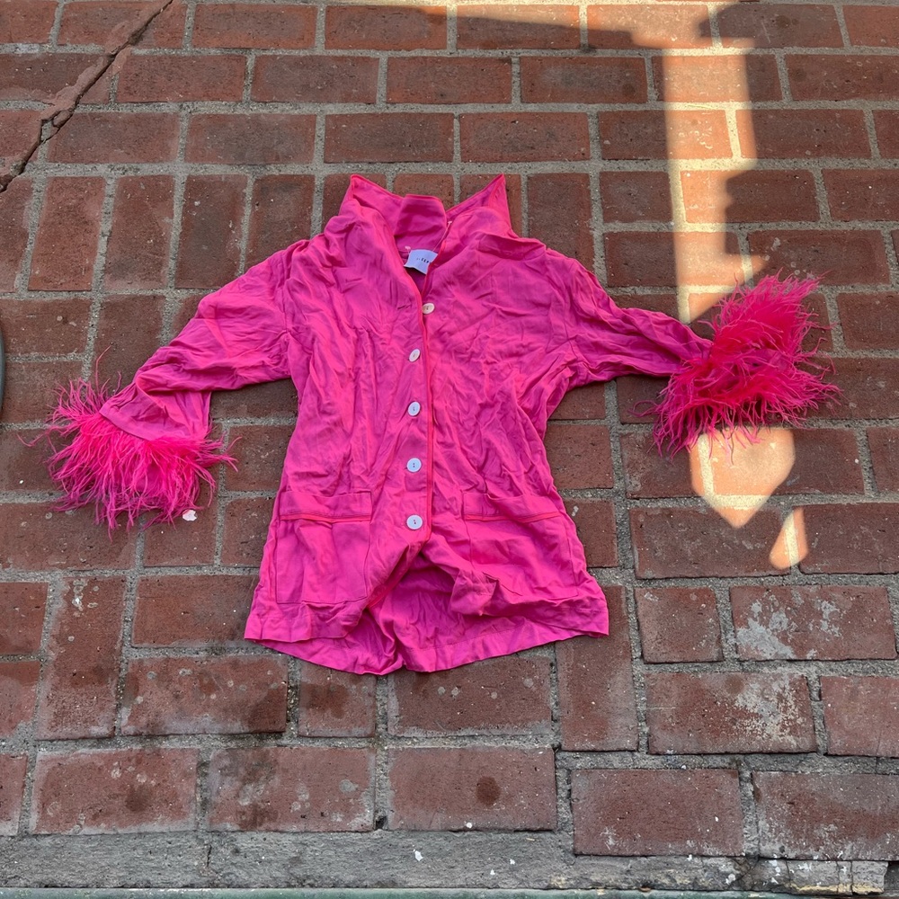 Daily Sleeper Party PJ Feather Trim Pajama Set small